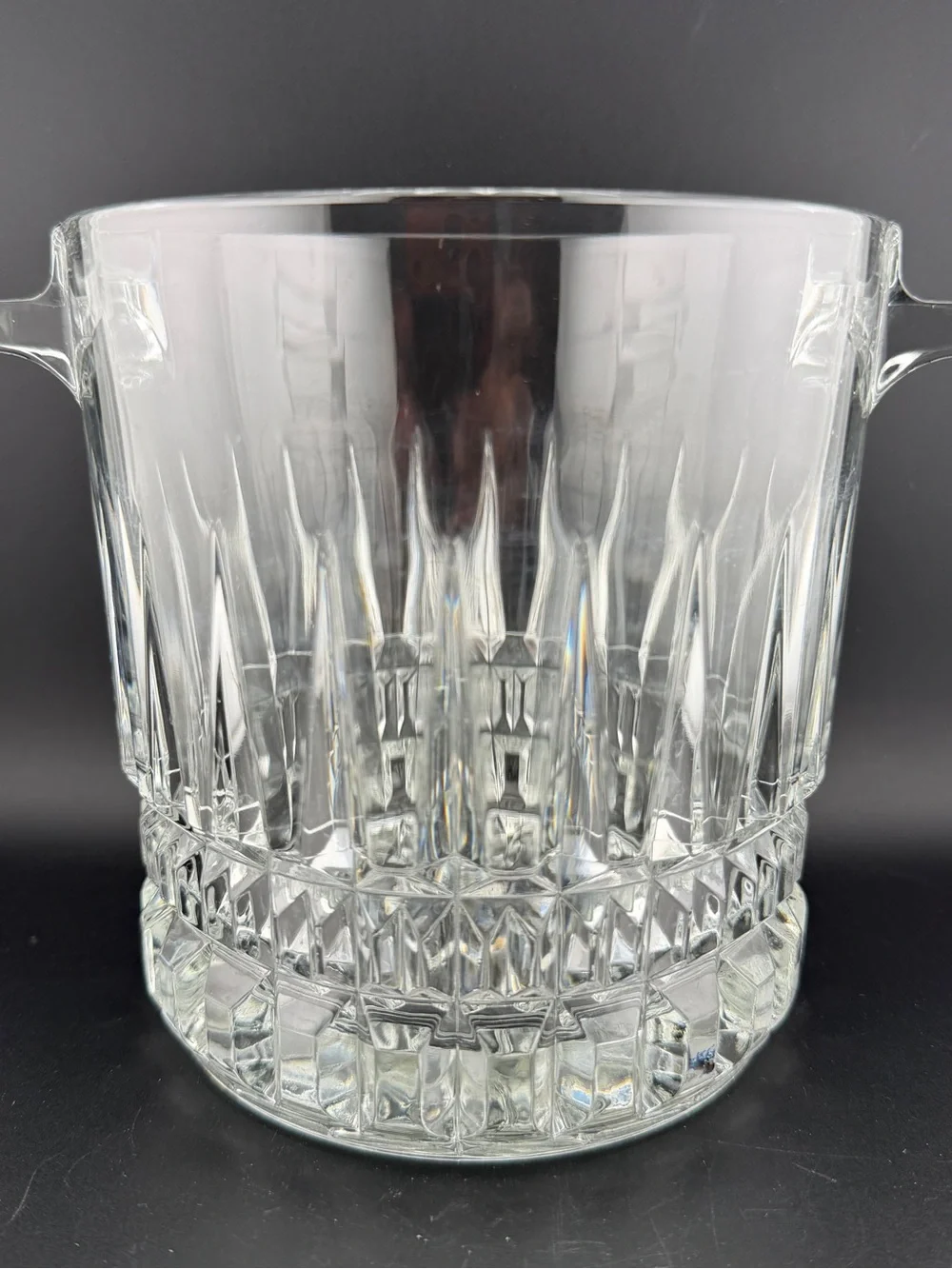 Vintage Ice Bucket Villeneuve Pattern Cristal D’Arques Tab Handles France